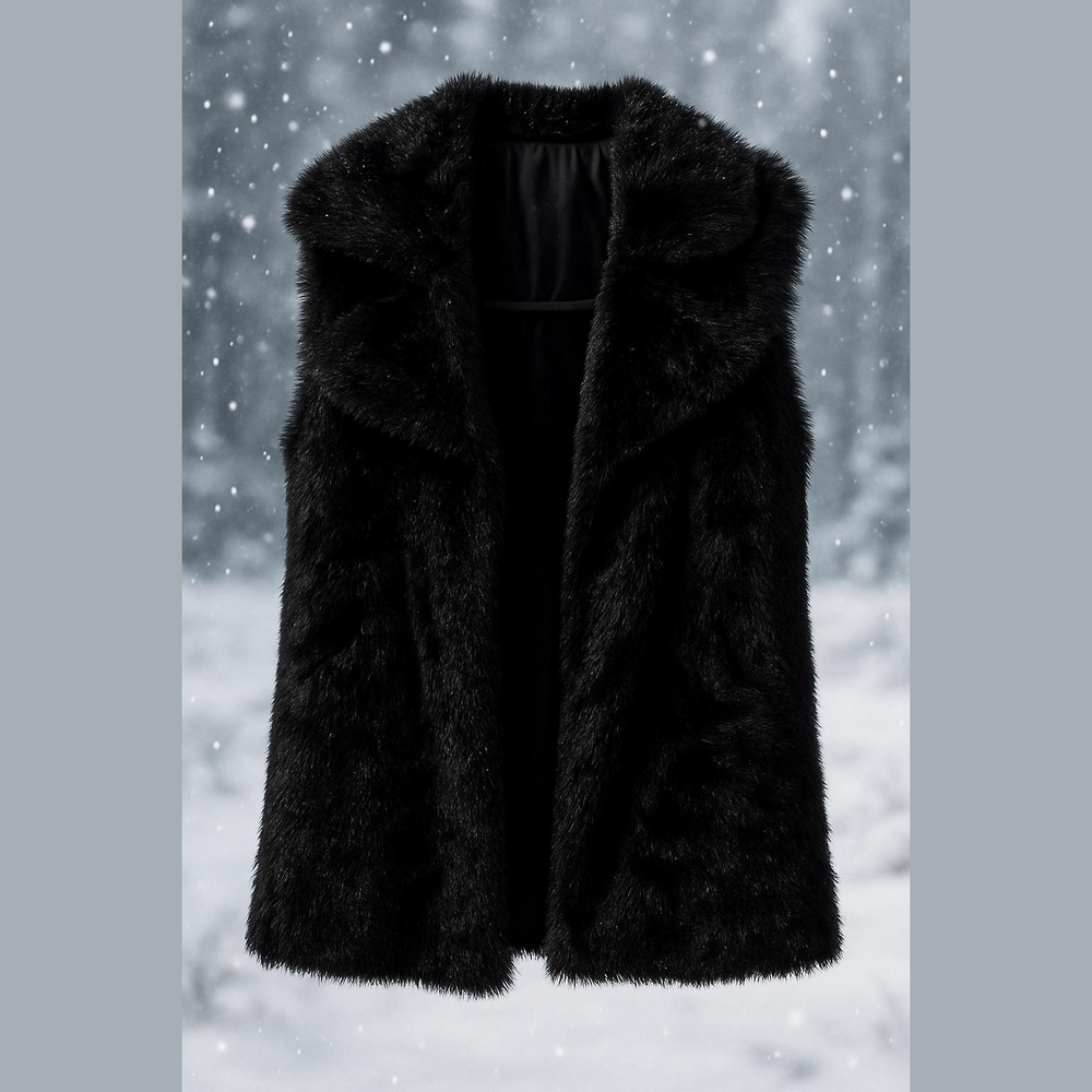 Pinc Kids Size Med Black Plush Vest​